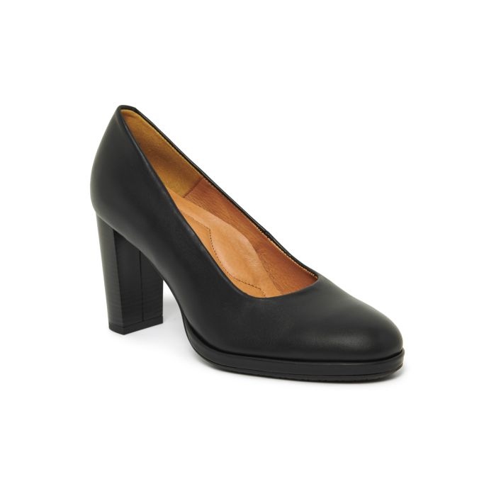 CREW SHOES 8456 BLACK LEATHER PLATFORM SHOE