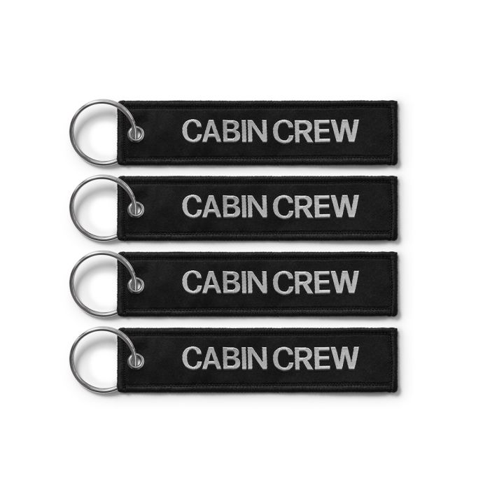 SET OF 4 BLACK CABIN CREW TAGS