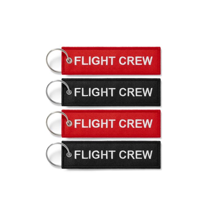 FOUR RED/BLACK FLIGHT CREW TAGS
