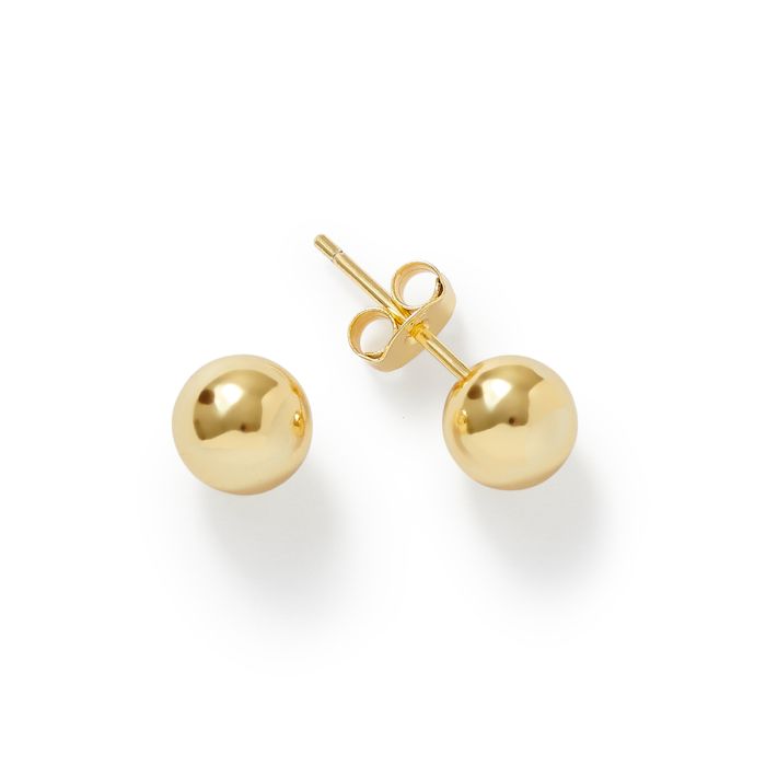 7mm GOLD STUD EARRING