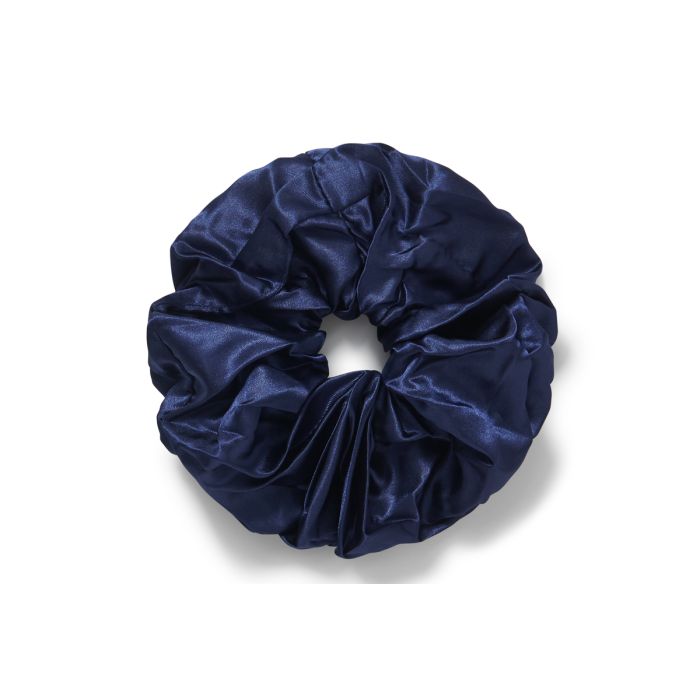 16cm LARGE NAVY SATIN SCRUNCHIE