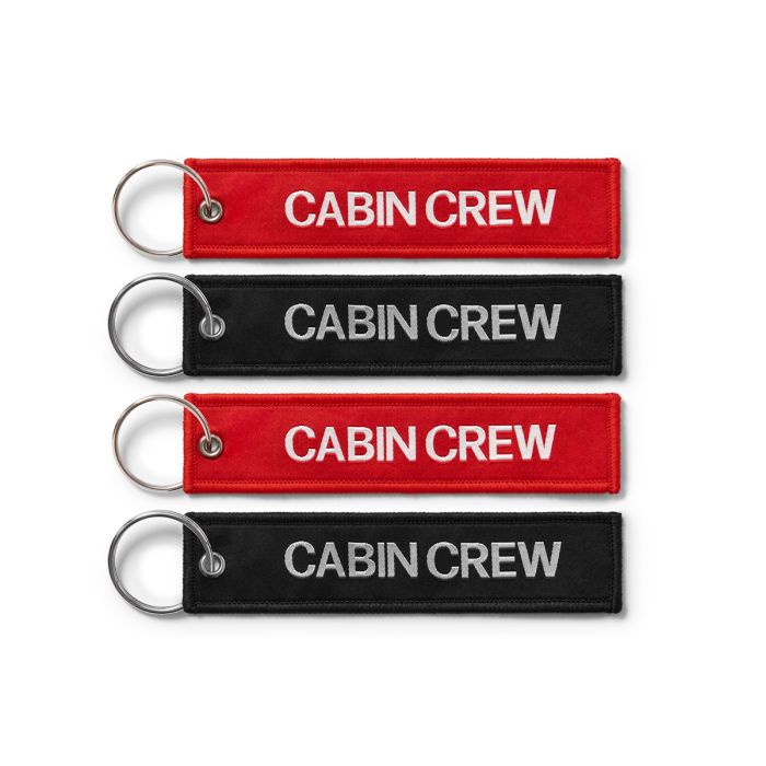 SET OF 4 RED/BLACK CABIN CREW TAGS